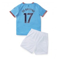 Manchester City Kevin De Bruyne #17 Hjemmebanesæt Børn 2022-23 Kortærmet (+ Korte bukser)